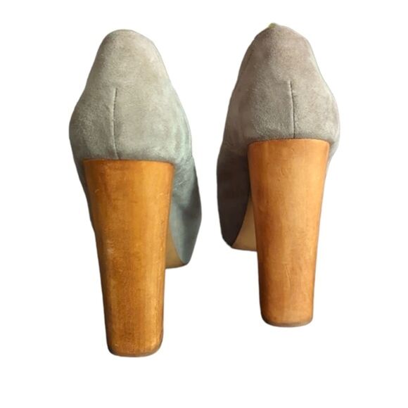 Steve Madden Size 8.5 Cirkus Platform Lace Up Heels Beige Suede Oxford Pump - Picture 2 of 8